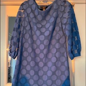 Cute (view all pics)and comfy netted with lining blue large polka dot dress